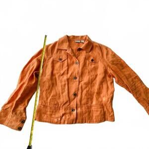 Chico's Women's Orange Linen Jacket - Size 2